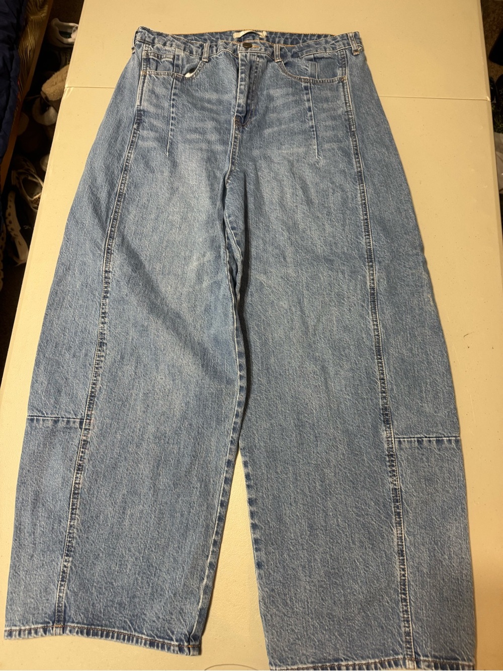 High-Rise barrel Wide Leg Women’s Jeans - Light Blue